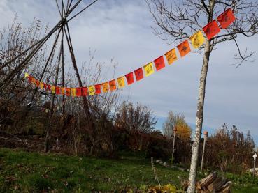 Preview: Gebetsfähnchen rot/orange L